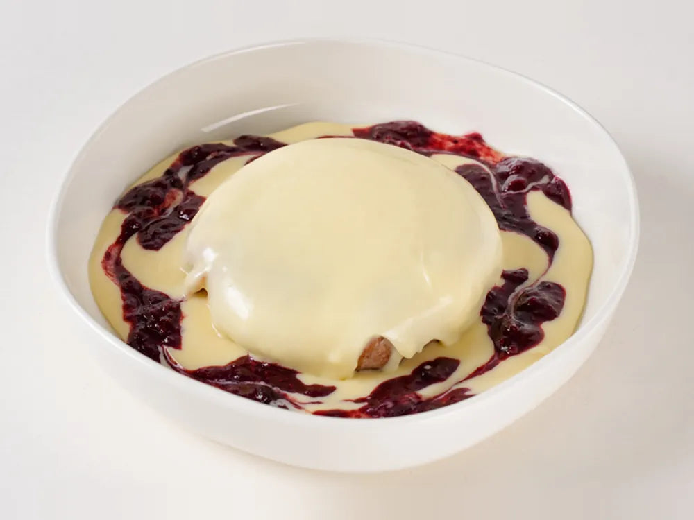 Berry Cloud soufflé pancake with caramelised labneh cream and seasonal berry compote at Cafe Route