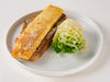 Labneh filled omelette on sourdough toast with baby gem lettuce at Cafe Route