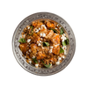 Butternut squash salad with grains and crumbled cheese, winter cold side at En Route
