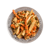 Carrot and parsnip salad with chickpeas, vegan winter cold side at En Route