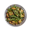 Green bean and baby potato salad with olives, vegan winter cold side at En Route