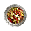 Peach salad with fresh herbs and chilli, vegan summer salad at Cafe Route